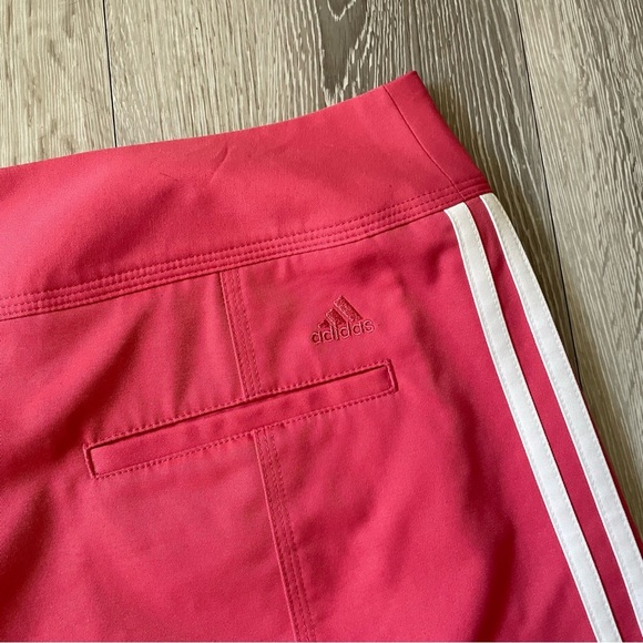 Adidas Golf Skort Climacool Tennis Skirt With Shorts Pink White 3 Stripe Size 12 - Picture 5 of 5